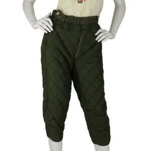 70s Vintage KL Military Army High Waisted Puffer Quilted Lining Capri Pants